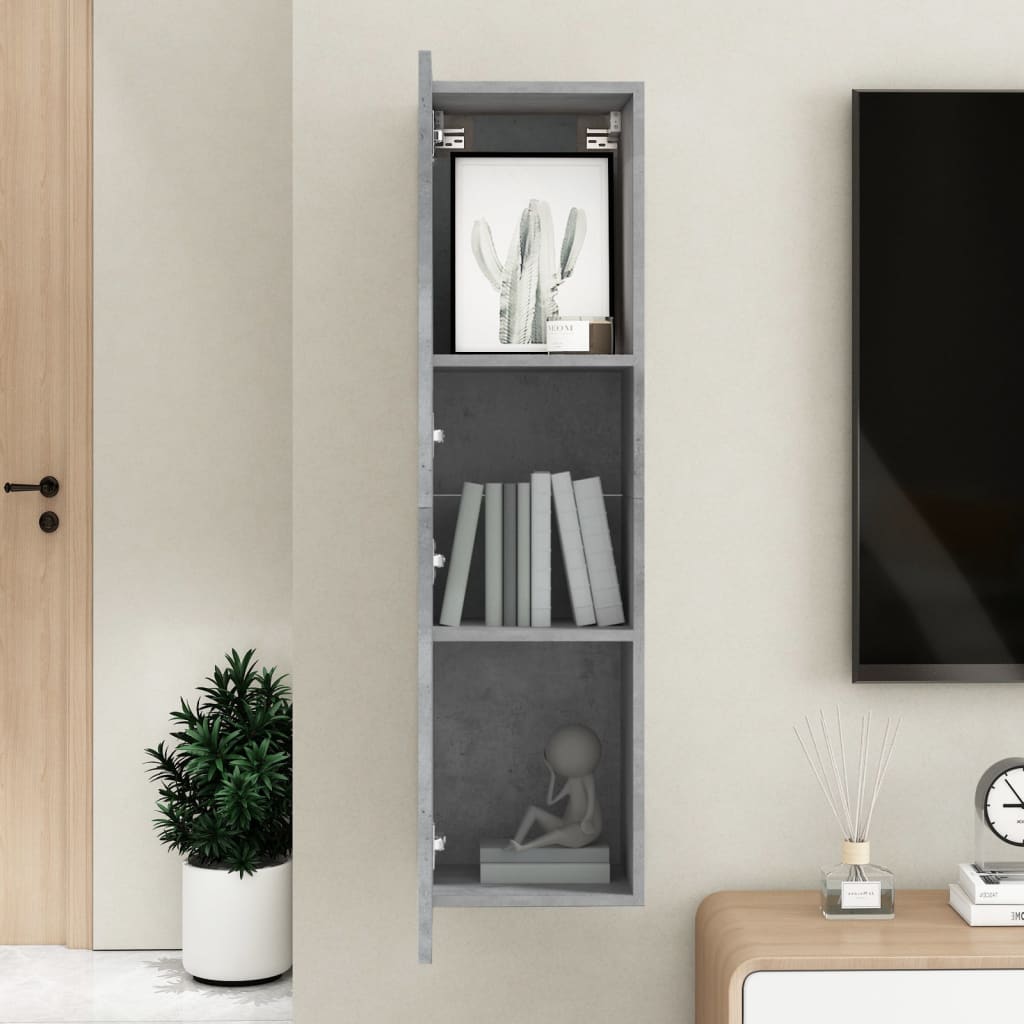 vidaXL TV Cabinet Concrete Grey 30.5x30x110 cm Engineered Wood