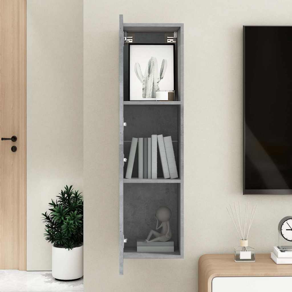 803370 vidaXL TV Cabinet Concrete Grey 30,5x30x110 cm Engineered Wood