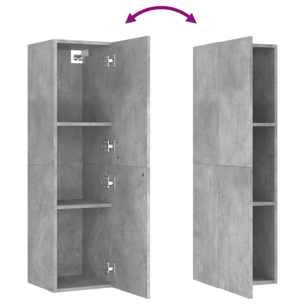 vidaXL TV Cabinets 2 pcs Concrete Grey 30.5x30x110 cm Engineered Wood