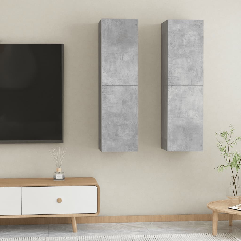 vidaXL TV Cabinets 2 pcs Concrete Grey 30.5x30x110 cm Engineered Wood