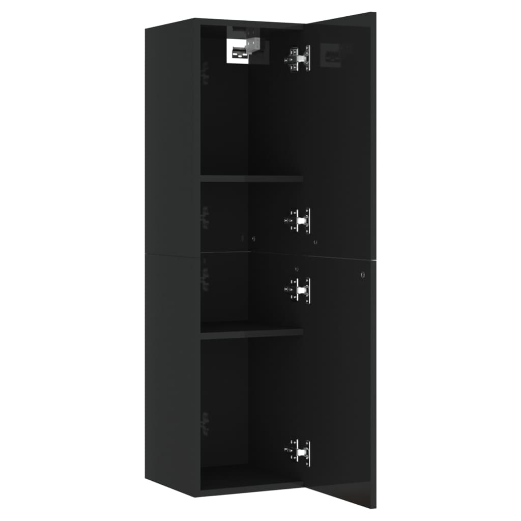 vidaXL TV Cabinets 2 pcs High Gloss Black 30.5x30x110 cm Engineered Wood