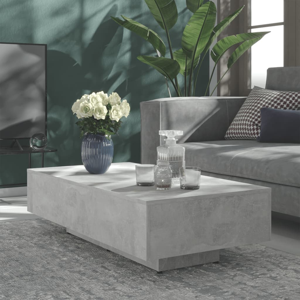 vidaXL Coffee Table Concrete Grey 100x49.5x31 cm Engineered Wood