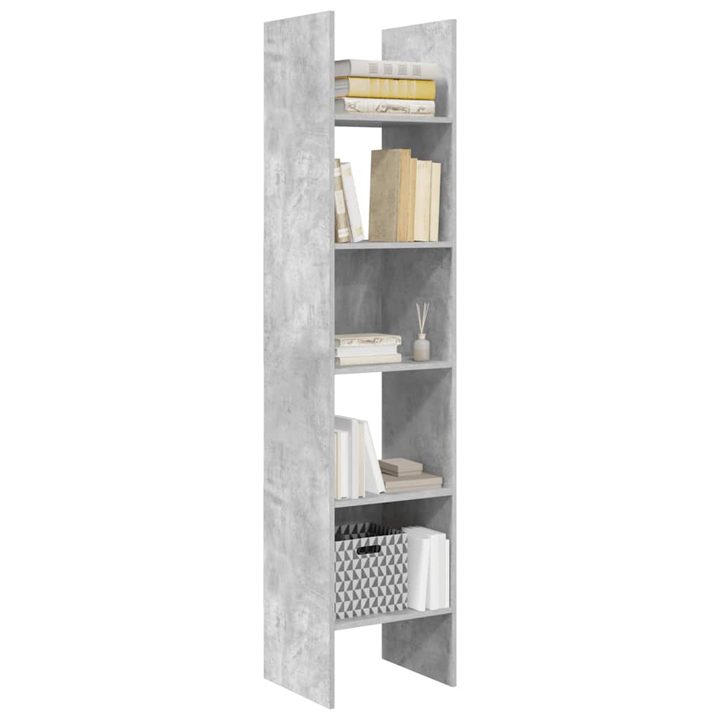 Book Cabinet Concrete Grey 40x35x180 cm Engineered Wood