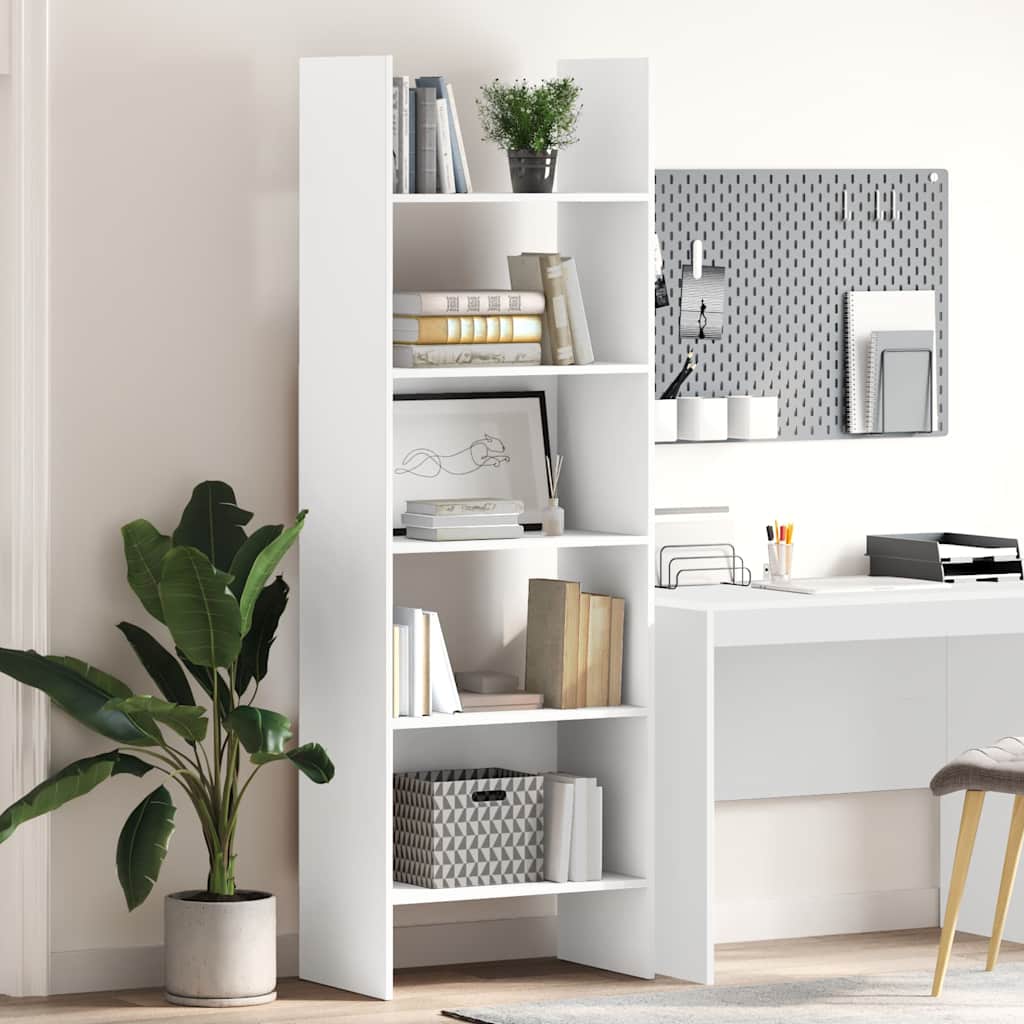 803407 vidaXL Book Cabinet White 60x35x180 cm Engineered Wood