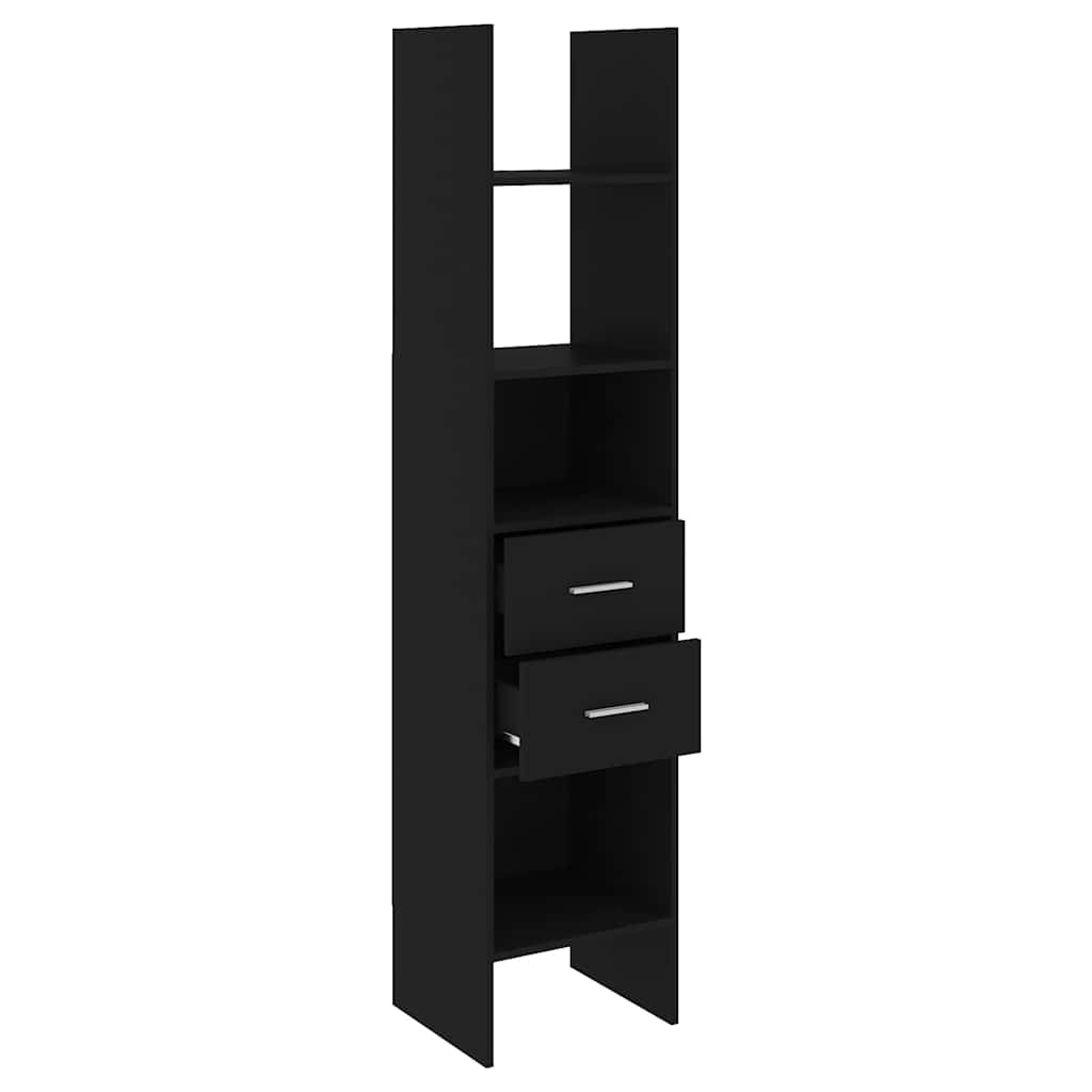 803417 vidaXL Book Cabinet Black 40x35x180 cm Engineered Wood