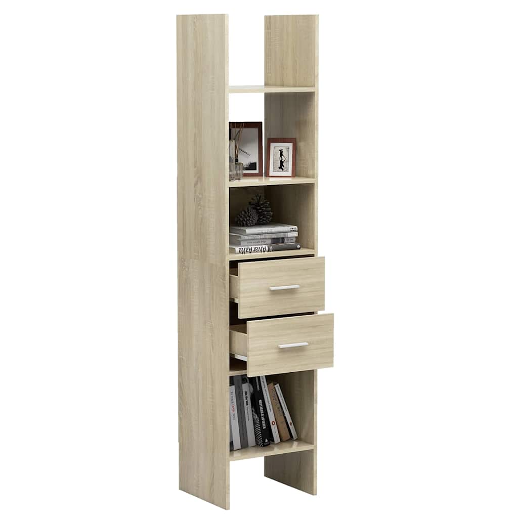 803419 vidaXL Book Cabinet Sonoma Oak 40x35x180 cm Engineered Wood