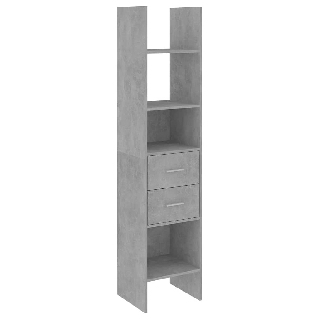 803420 vidaXL Book Cabinet Concrete Grey 40x35x180 cm Engineered Wood