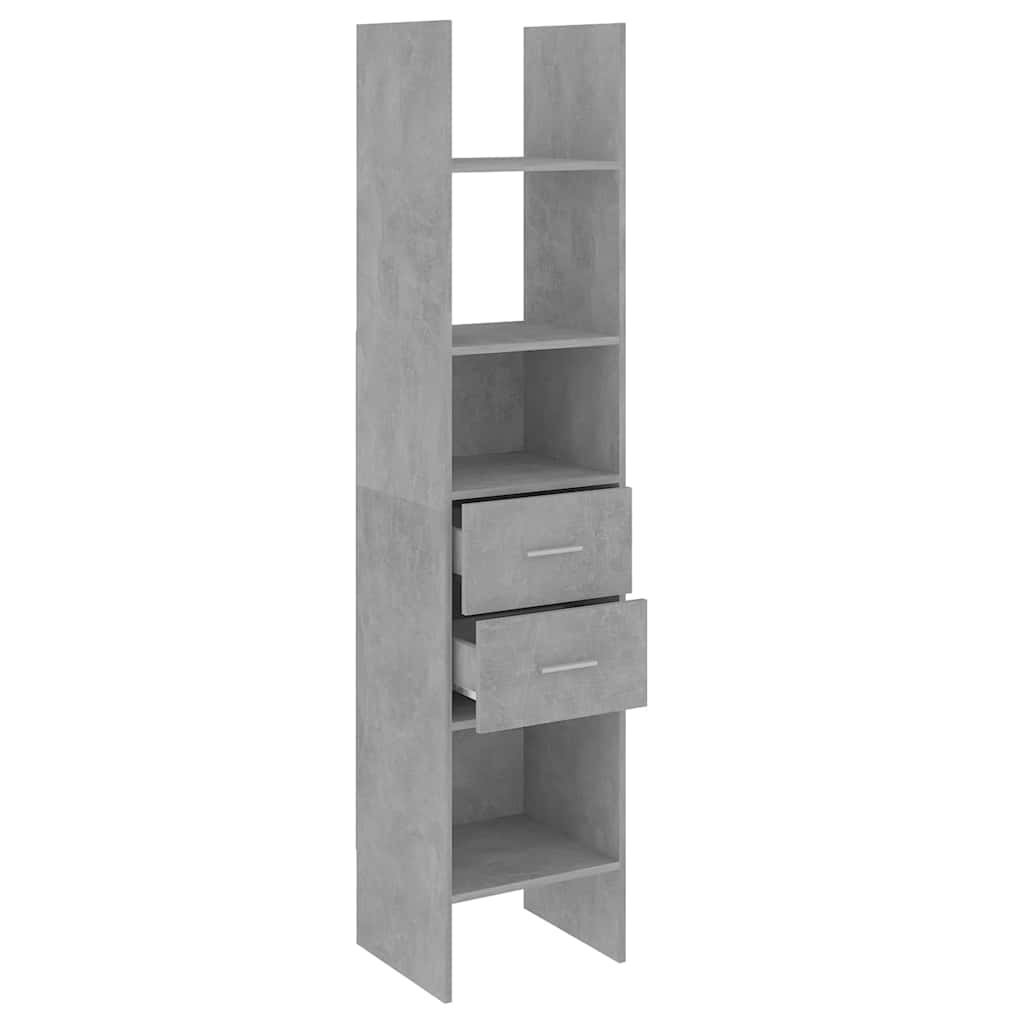 803420 vidaXL Book Cabinet Concrete Grey 40x35x180 cm Engineered Wood