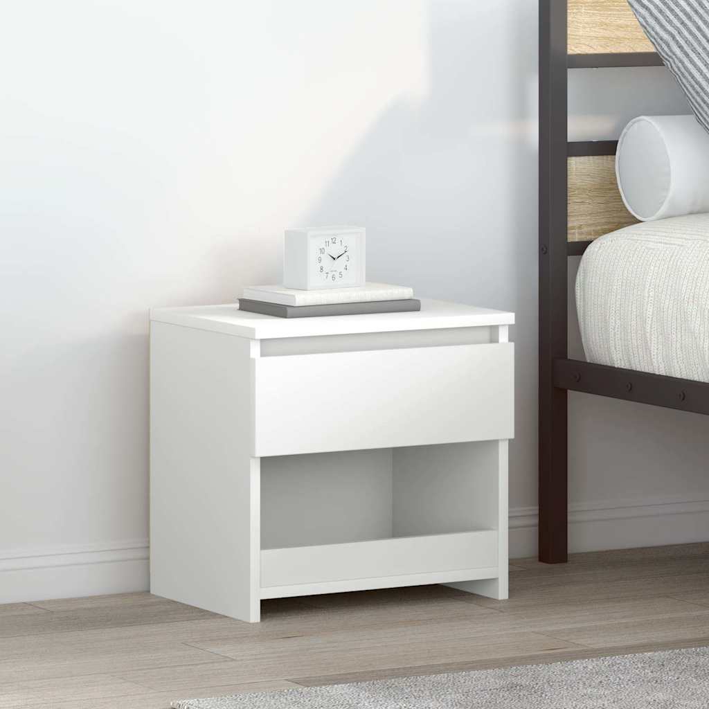 803443 vidaXL Bedside Cabinet White 40x30x39 cm Engineered Wood