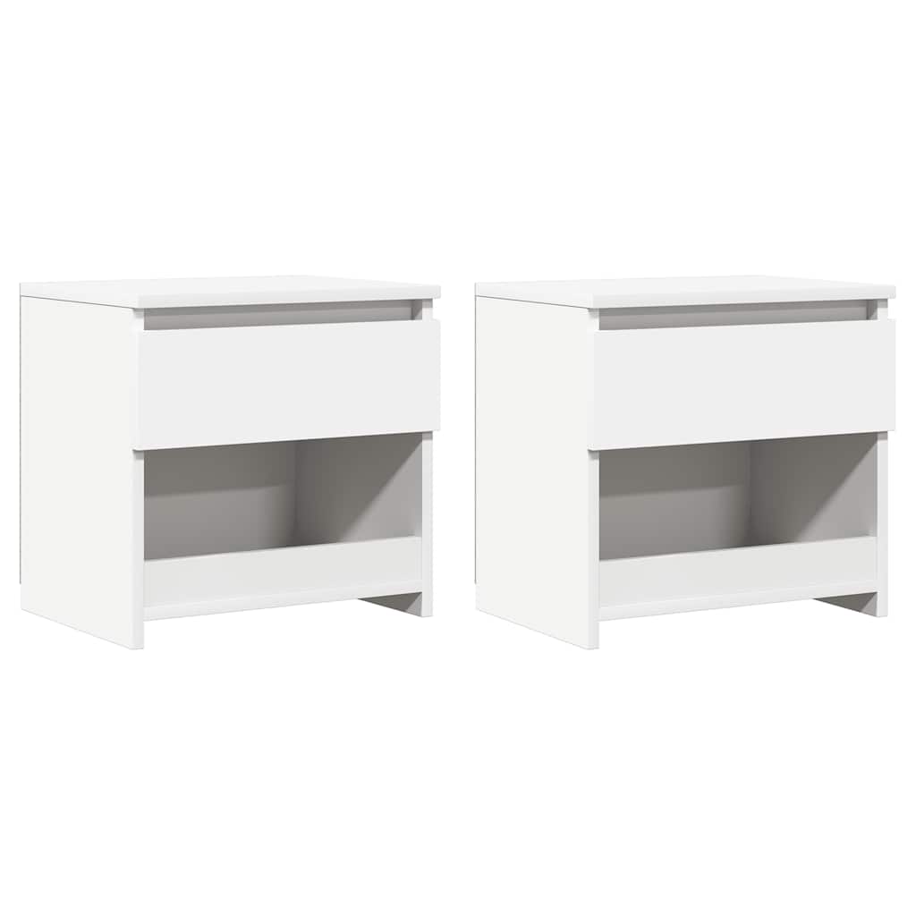 803444 vidaXL Bedside Cabinets 2 pcs White 40x30x39 cm Engineered Wood