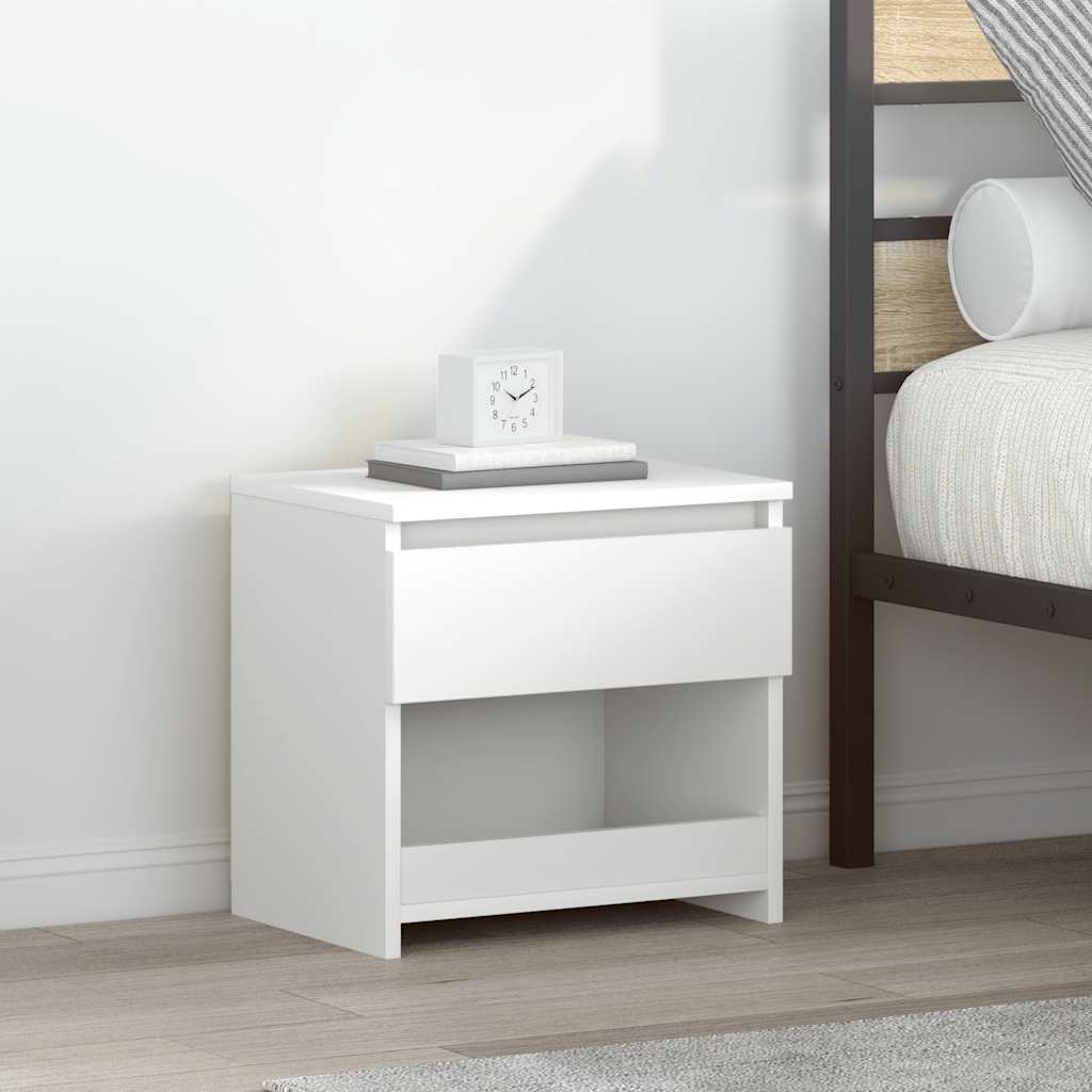 803444 vidaXL Bedside Cabinets 2 pcs White 40x30x39 cm Engineered Wood