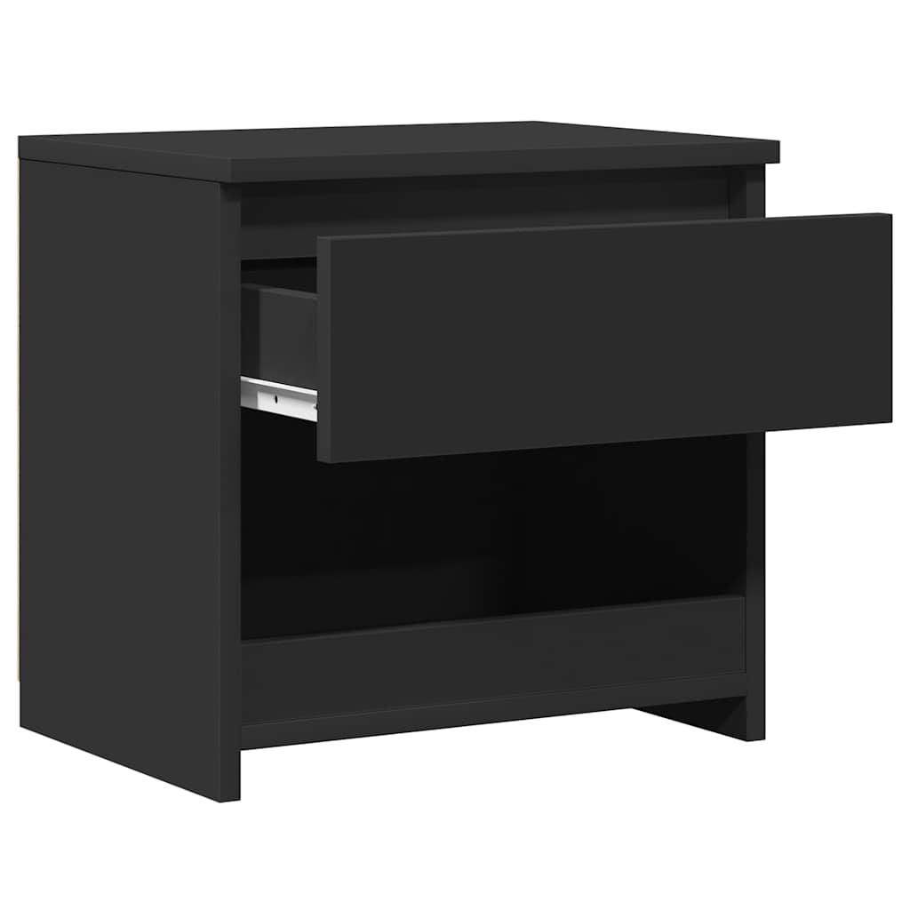 803445 vidaXL Bedside Cabinet Black 40x30x39 cm Engineered Wood