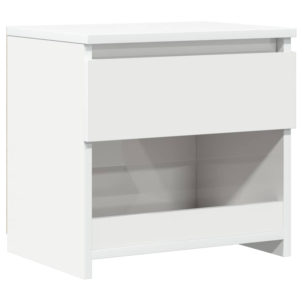 803455 vidaXL Bedside Cabinet High Gloss White 40x30x39 cm Engineered Wood