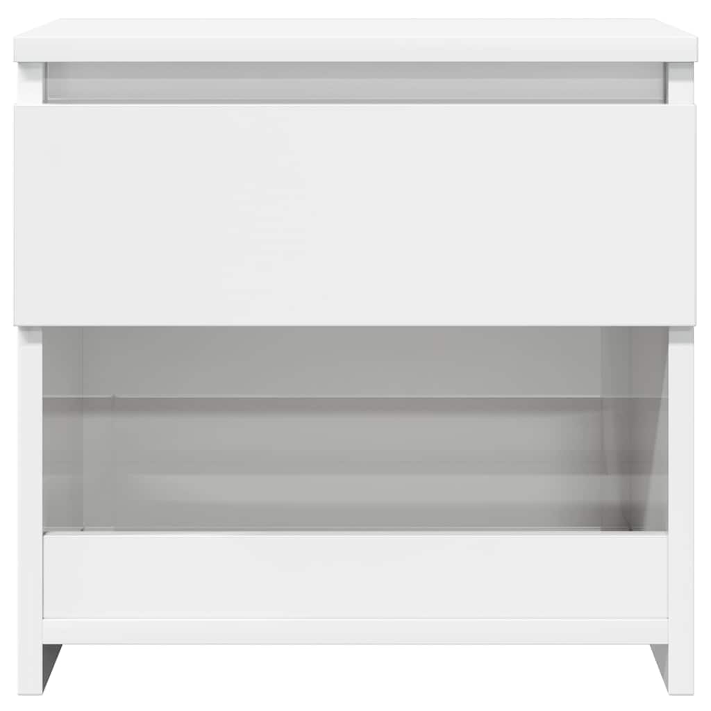 803455 vidaXL Bedside Cabinet High Gloss White 40x30x39 cm Engineered Wood
