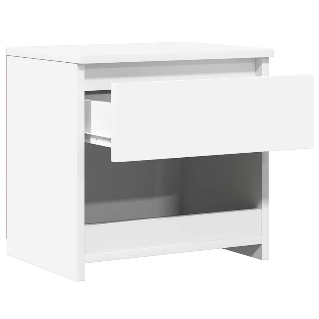 803455 vidaXL Bedside Cabinet High Gloss White 40x30x39 cm Engineered Wood