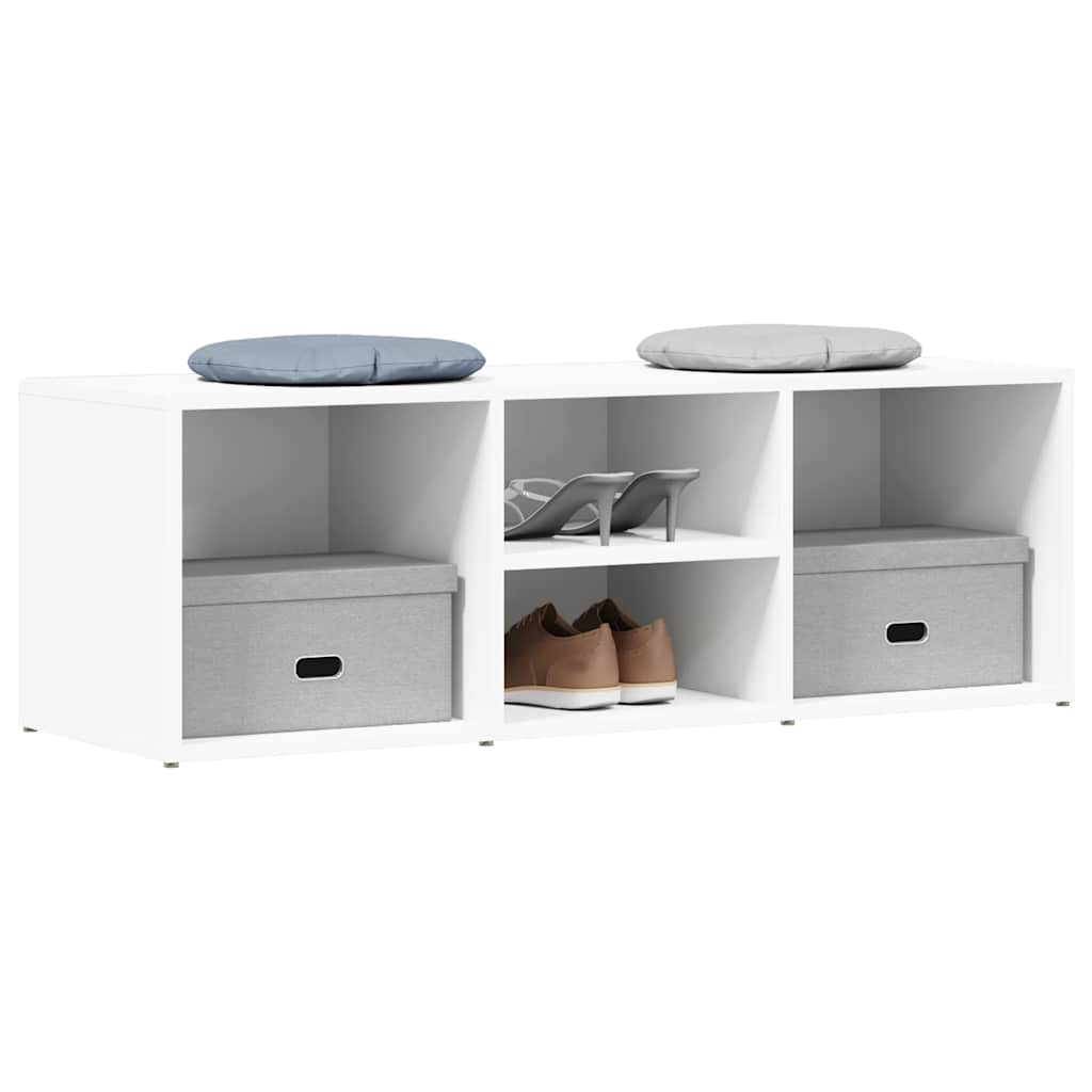 Shoe Storage Bench | White | Engineered wood | 105 cm