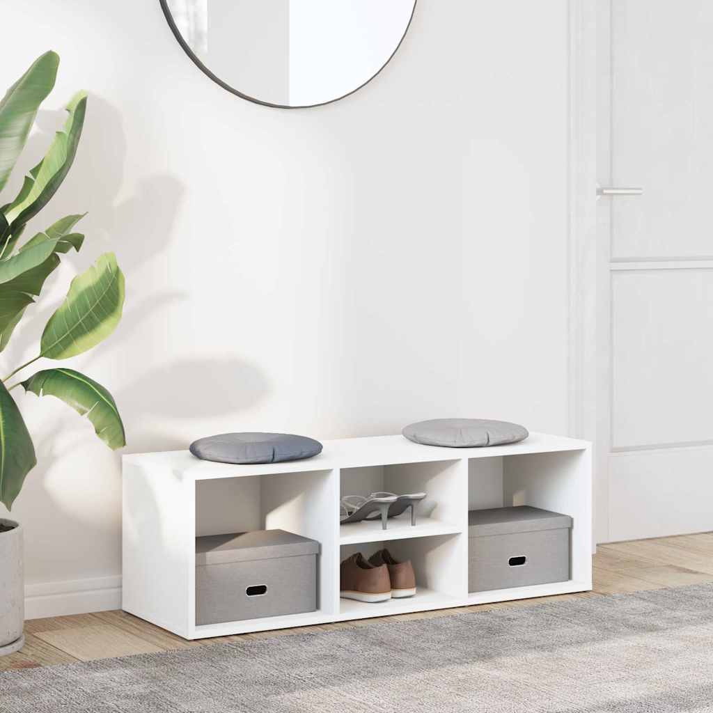 Shoe Storage Bench White 102x35x35 cm Engineered Wood