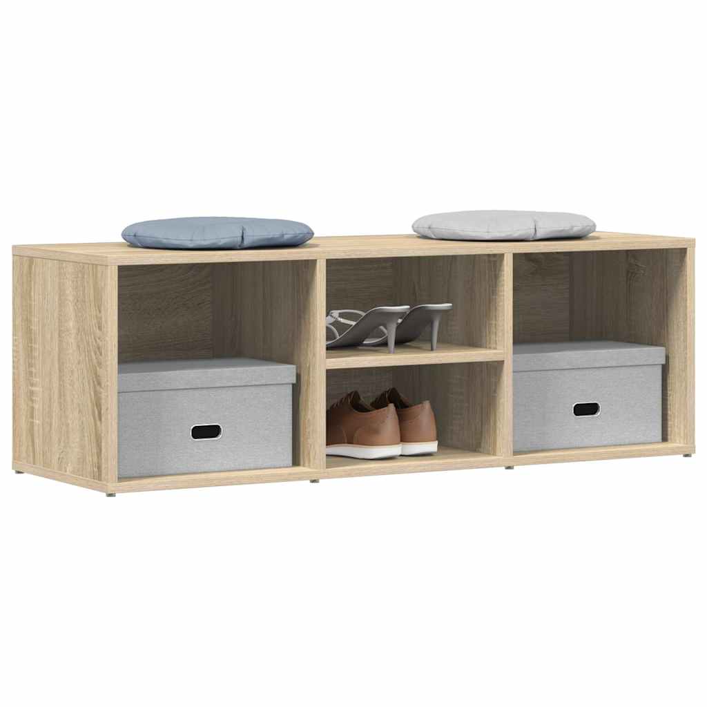 Shoe Storage Bench Sonoma Oak 102x35x35 cm Engineered Wood