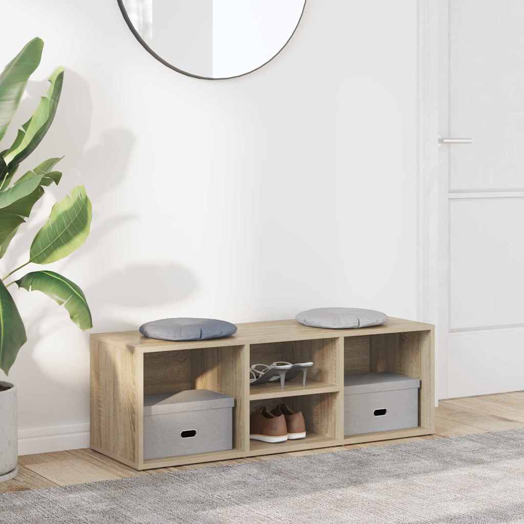 Shoe Storage Bench Sonoma Oak 102x35x35 cm Engineered Wood