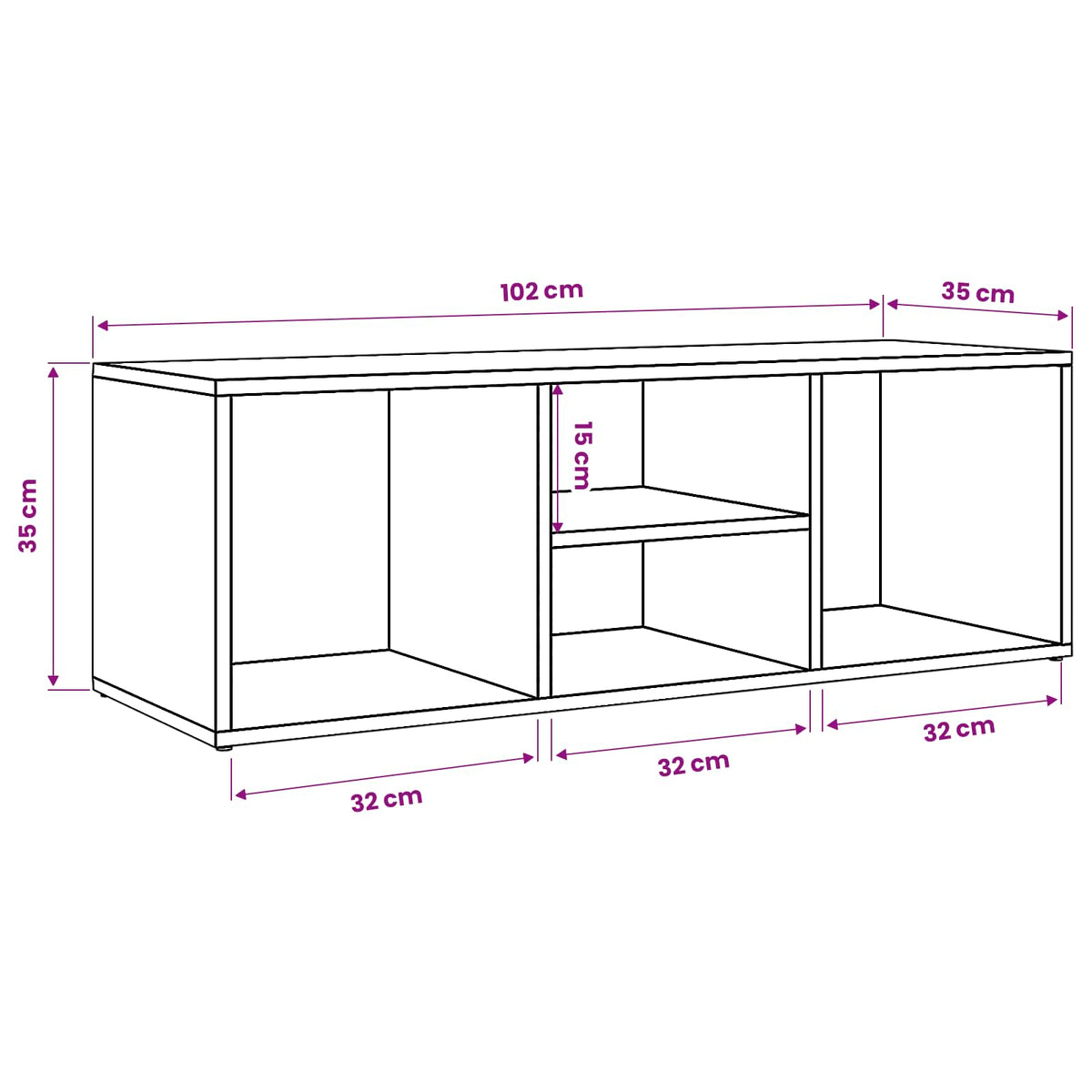Shoe Storage Bench Sonoma Oak 102x35x35 cm Engineered Wood