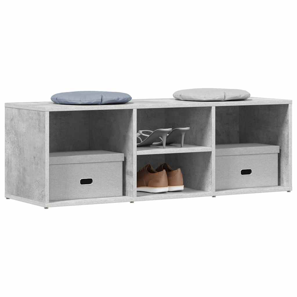 Shoe Storage Bench Concrete Grey 102x35x35 cm Engineered Wood