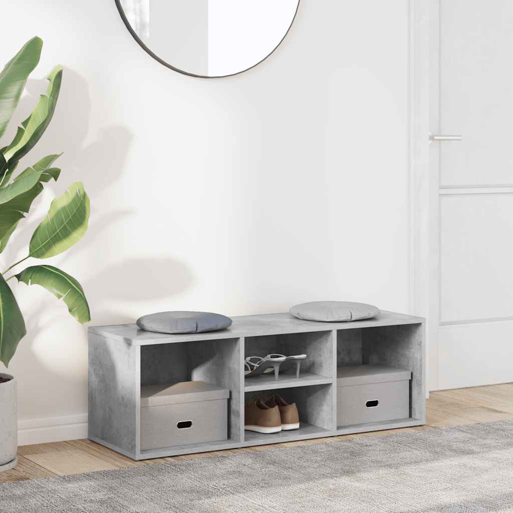 Shoe Storage Bench Concrete Grey 105x35x35 cm Engineered Wood