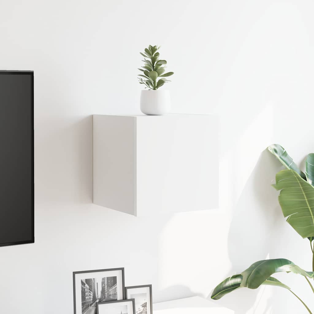 804481 vidaXL Wall Mounted TV Cabinet White 30,5x30x30 cm