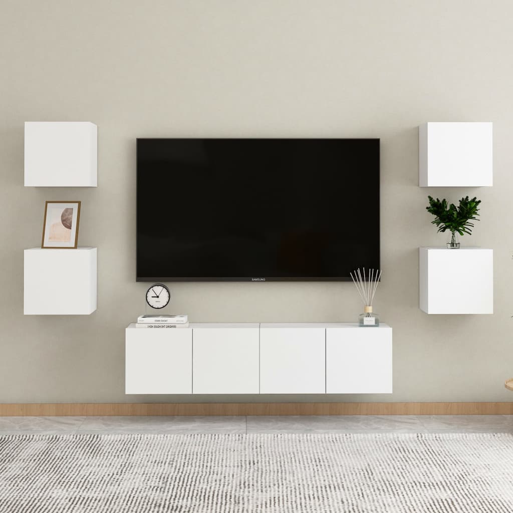 vidaXL Wall Mounted TV Cabinets 2 pcs White 30.5x30x30 cm