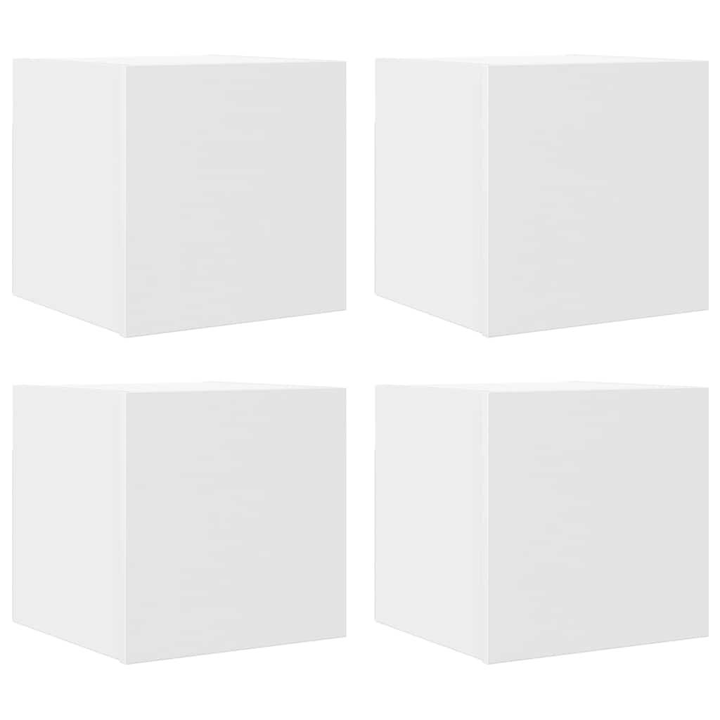 804483 vidaXL 4 Piece Wall-mounted TV Cabinet Set White 30,5x30x30 cm