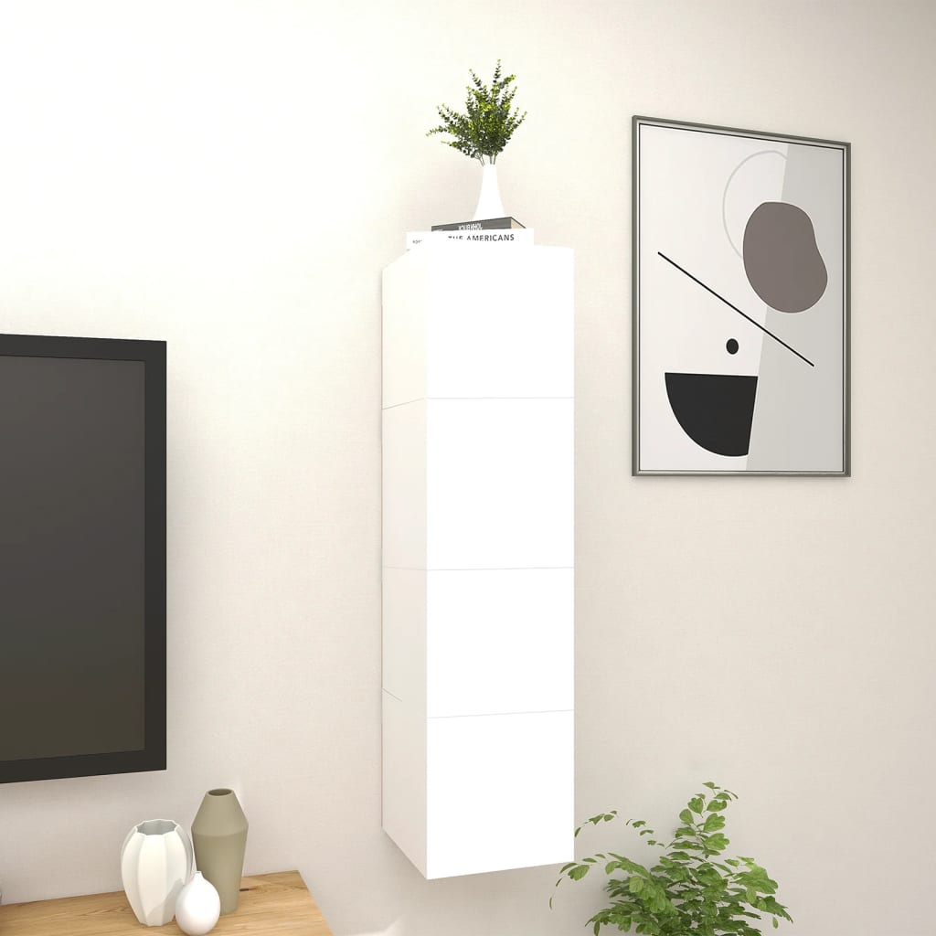 vidaXL Wall Mounted TV Cabinets 4 pcs White 30.5x30x30 cm