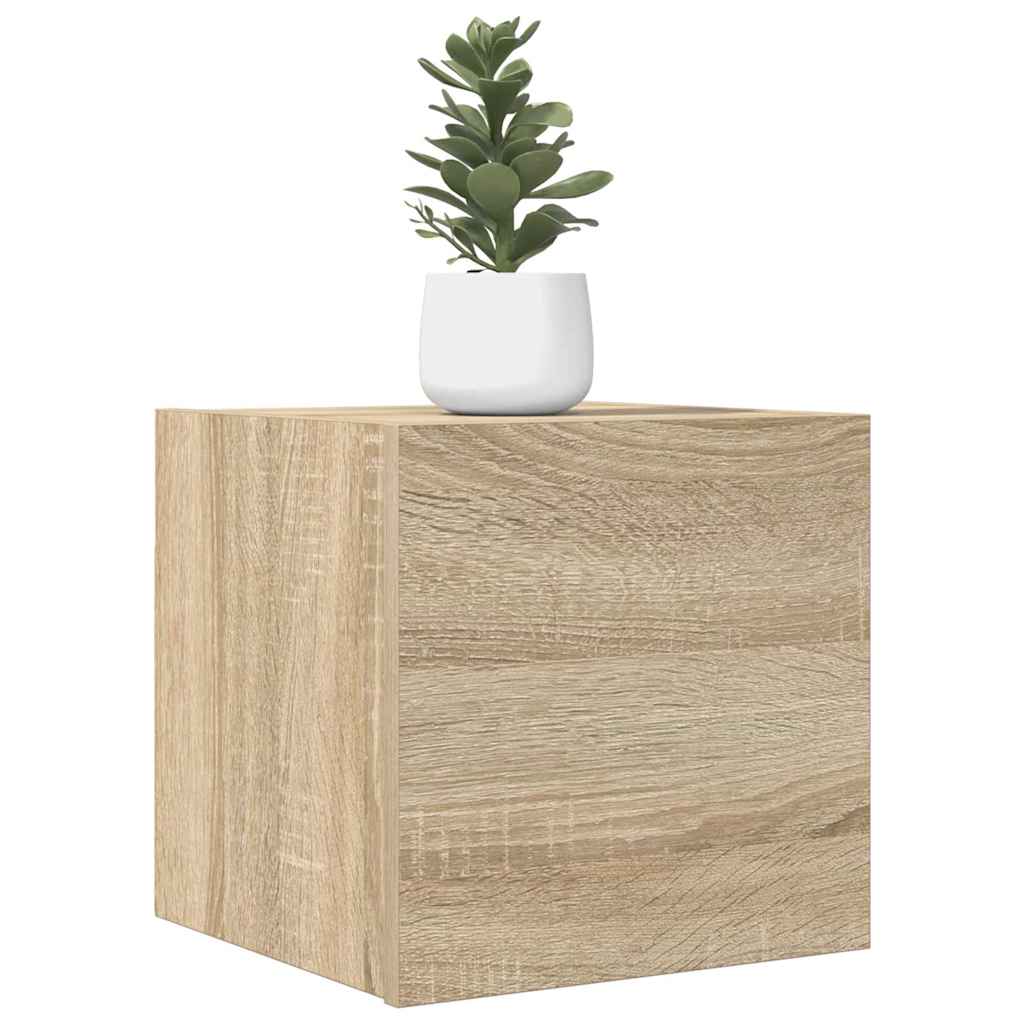 804491 vidaXL 2 Piece Wall-mounted TV Cabinet Set Sonoma Oak 30,5x30x30 cm