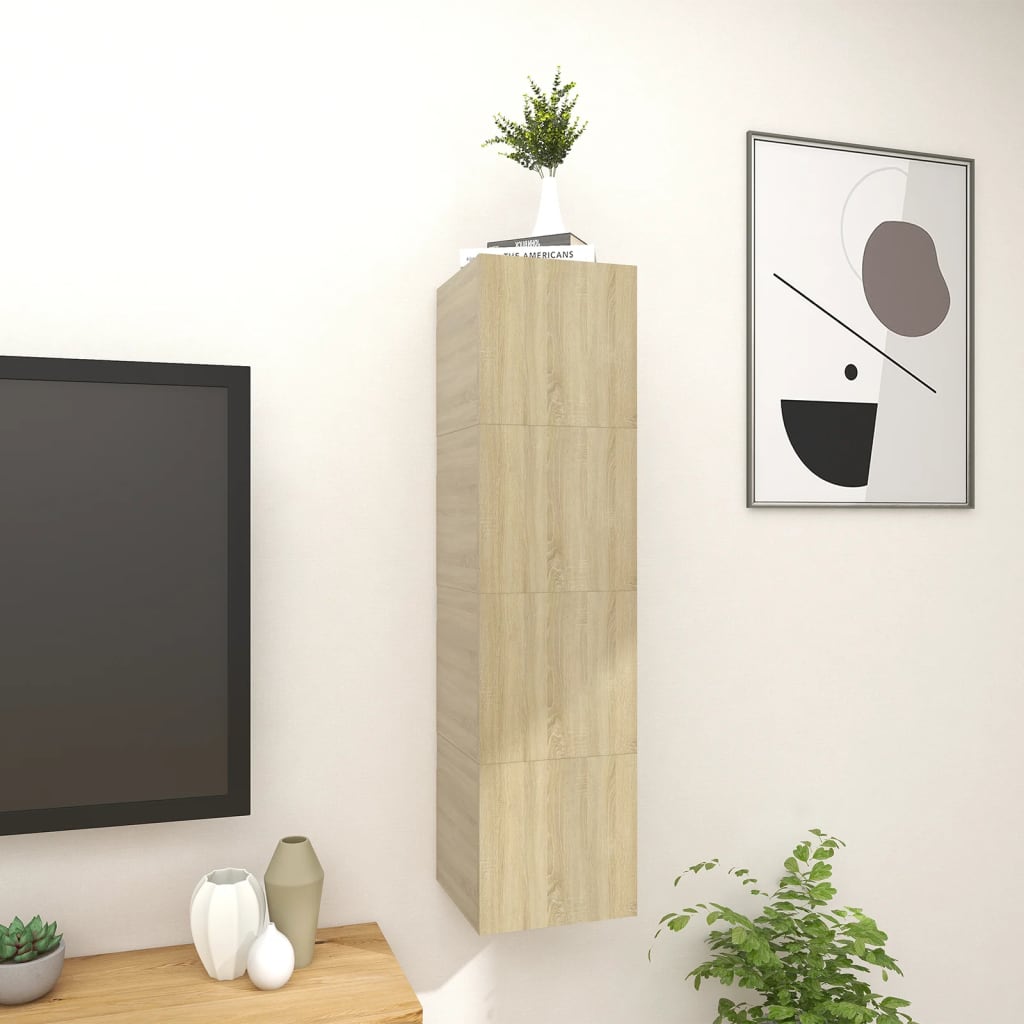 vidaXL Wall Mounted TV Cabinets 4 pcs Sonoma Oak 30.5x30x30 cm