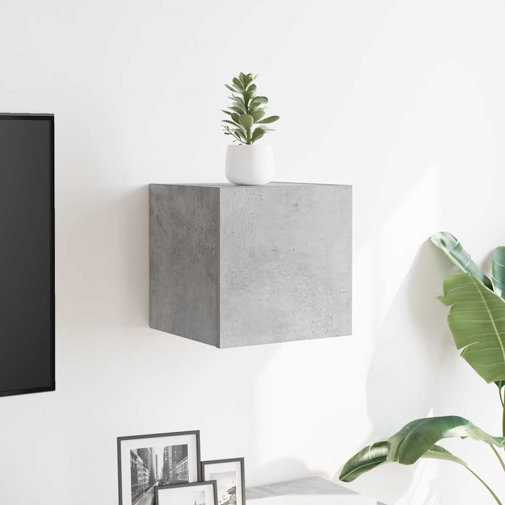 804493 vidaXL Wall Mounted TV Cabinet Concrete Grey 30,5x30x30 cm