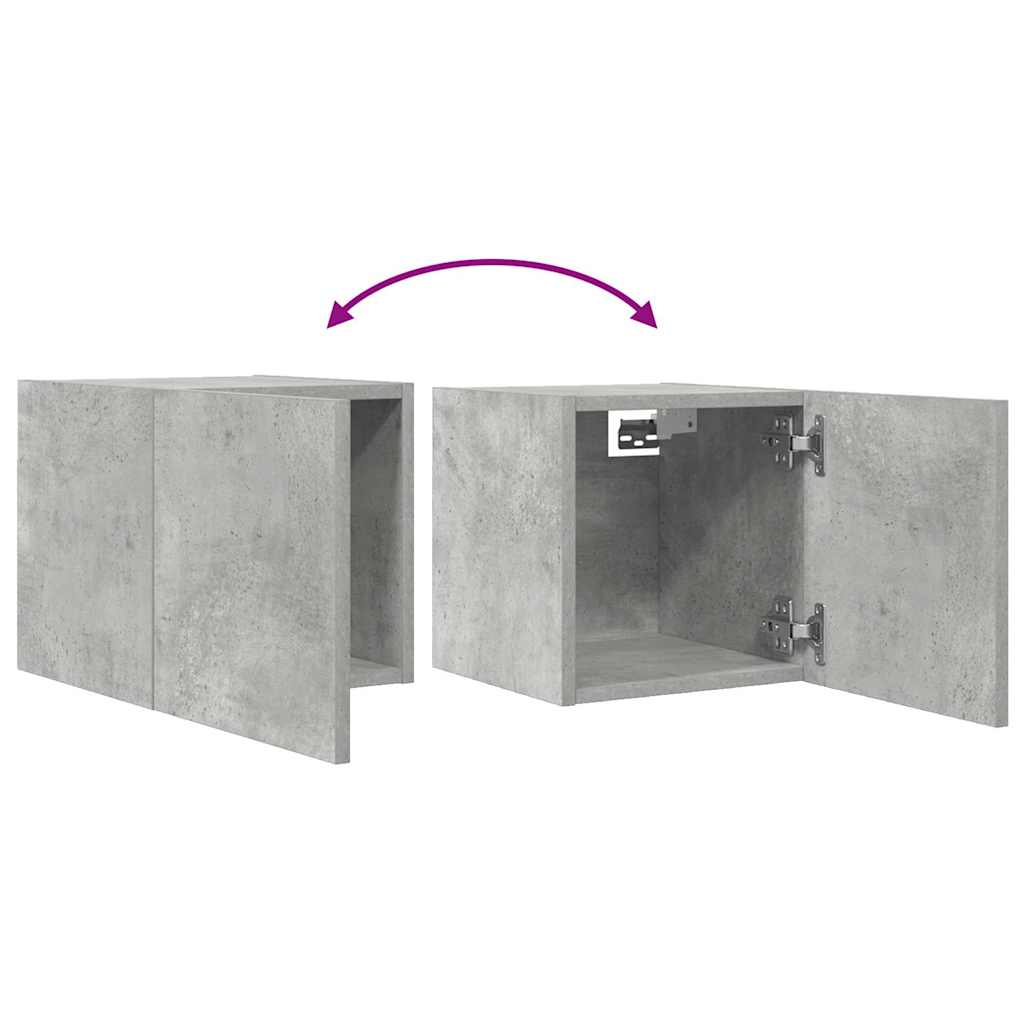 804493 vidaXL Wall Mounted TV Cabinet Concrete Grey 30,5x30x30 cm