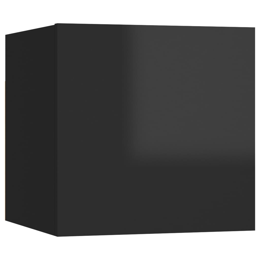 vidaXL Wall Mounted TV Cabinet High Gloss Black 30.5x30x30 cm