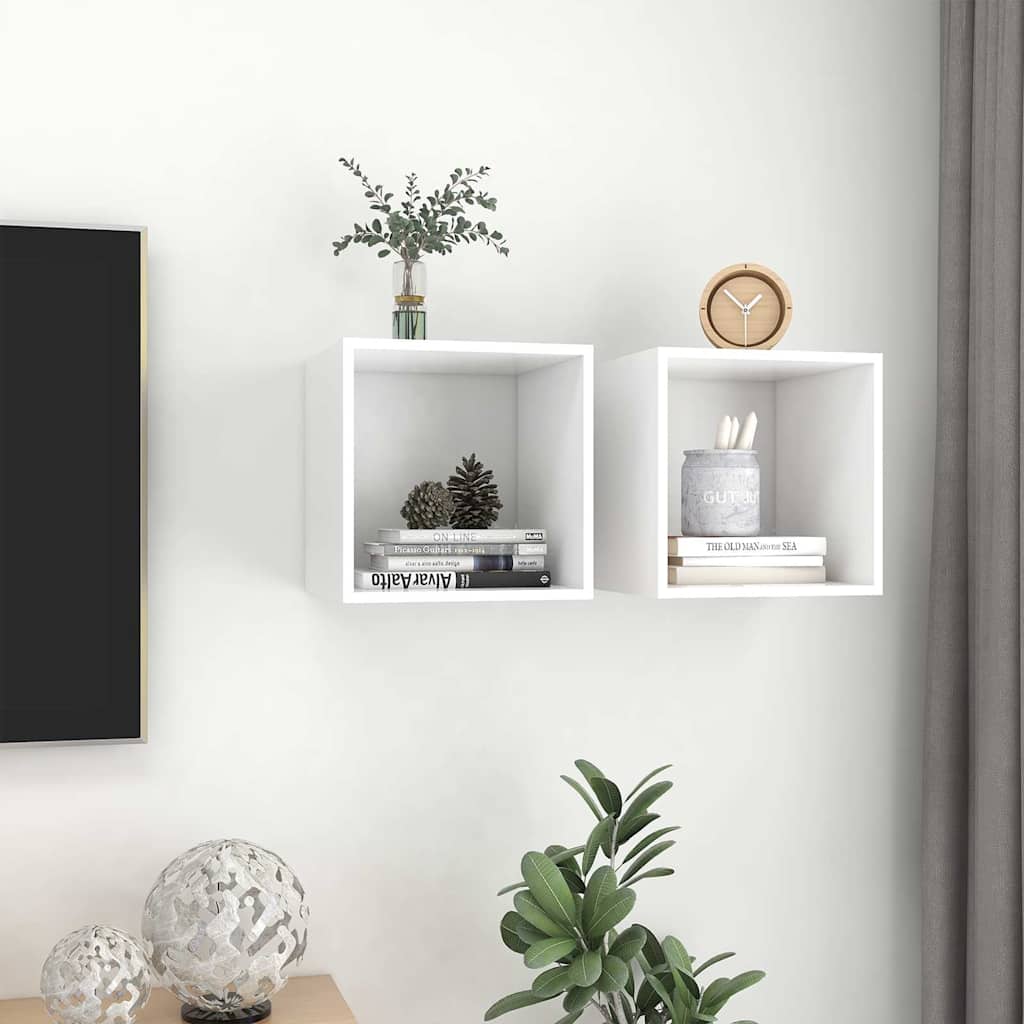 805445 vidaXL Wall Cabinets 2 pcs White 37x37x37 cm Engineered Wood