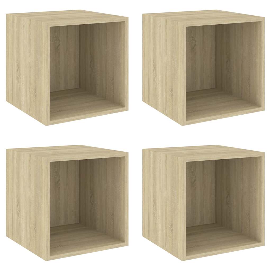 805455 vidaXL Wall Cabinets 4 pcs Sonoma Oak 37x37x37 cm Engineered Wood