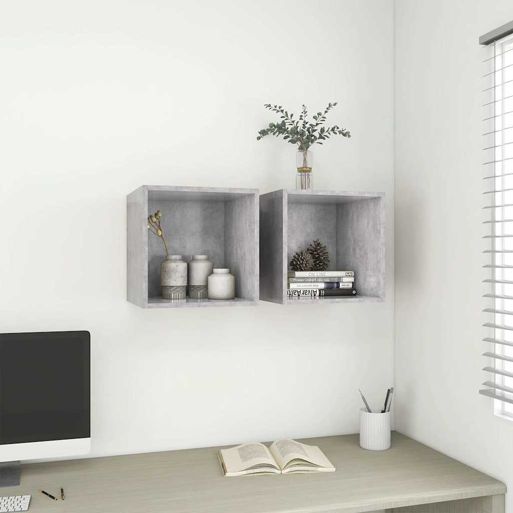 805456 vidaXL Wall Cabinet Concrete Grey 37x37x37 cm Engineered Wood