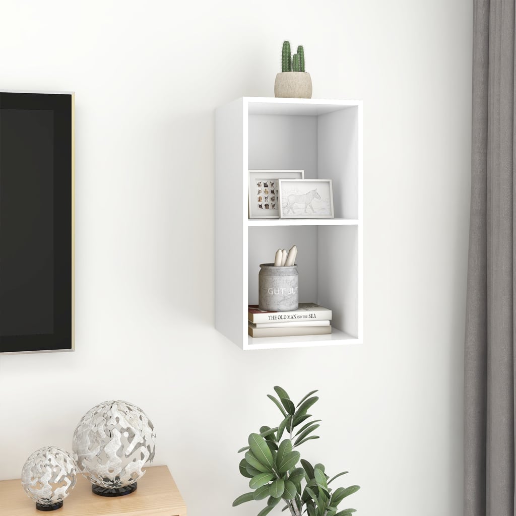 805471 vidaXL Wall-mounted TV Cabinet White 37x37x72 cm Engineered Wood