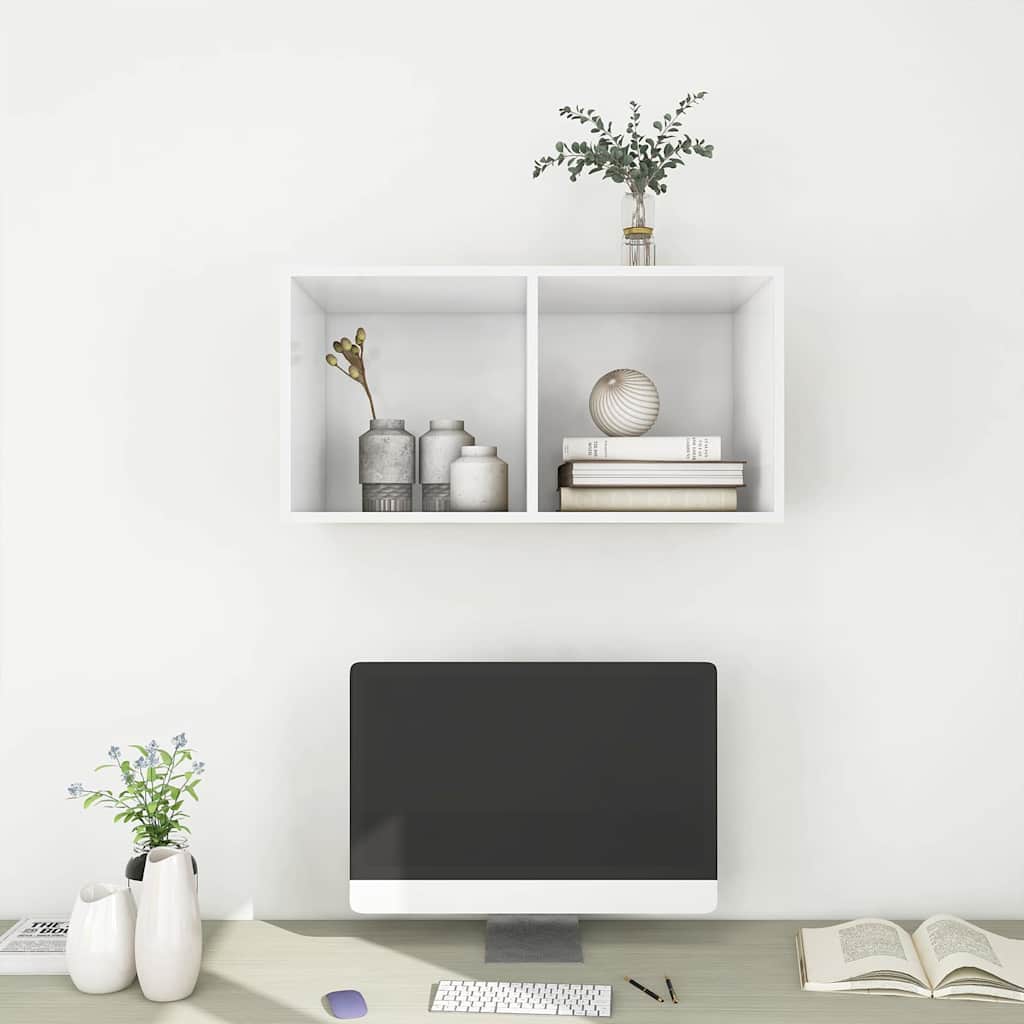 805471 vidaXL Wall-mounted TV Cabinet White 37x37x72 cm Engineered Wood