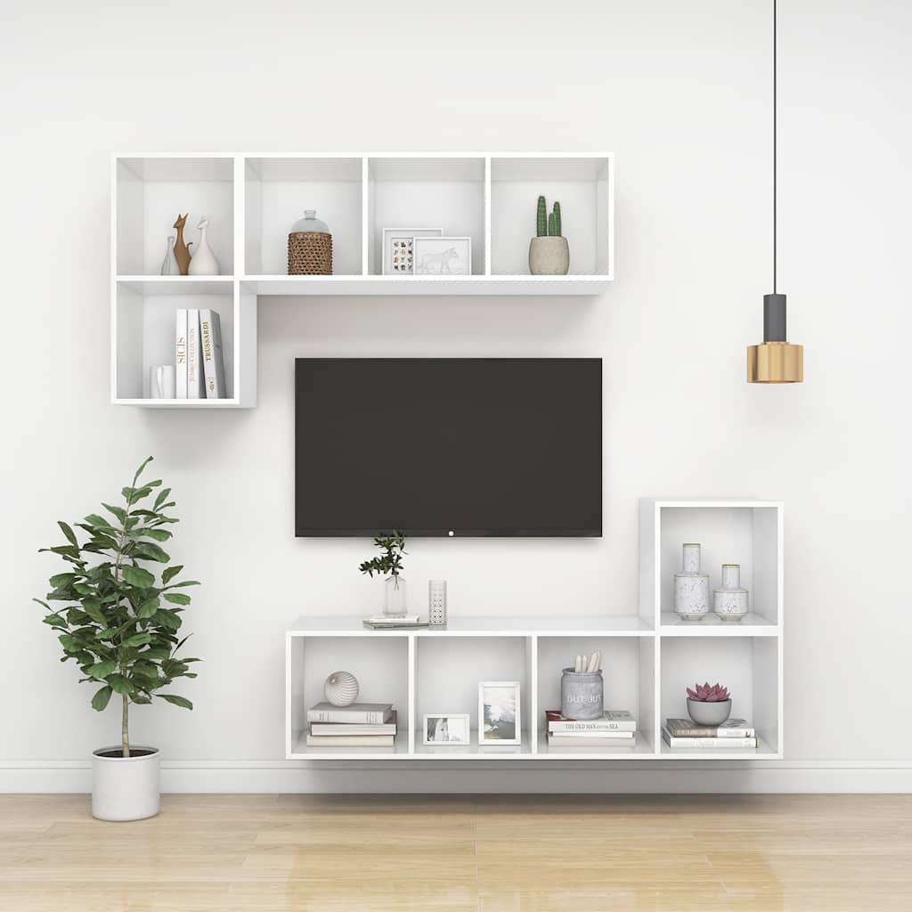 805471 vidaXL Wall-mounted TV Cabinet White 37x37x72 cm Engineered Wood