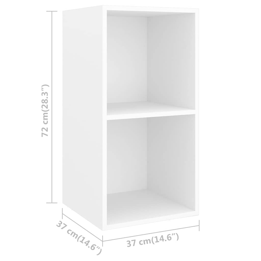 805471 vidaXL Wall-mounted TV Cabinet White 37x37x72 cm Engineered Wood