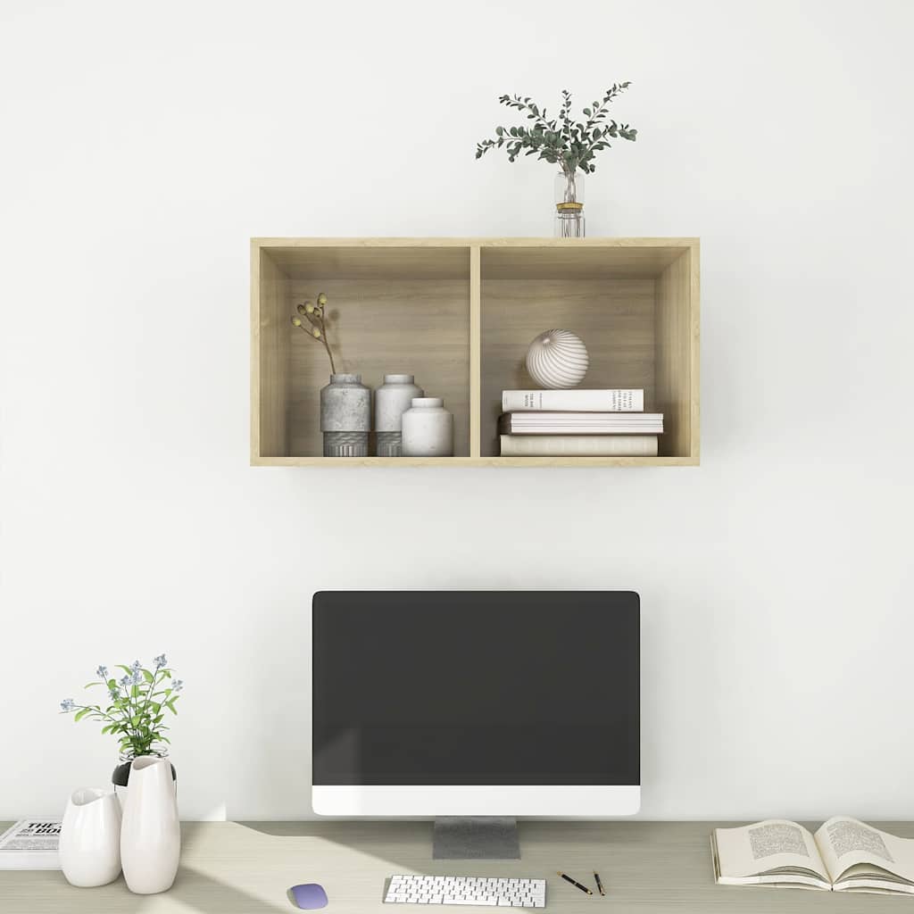 805474 vidaXL Wall-mounted TV Cabinet Sonoma Oak 37x37x72 cm Engineered Wood