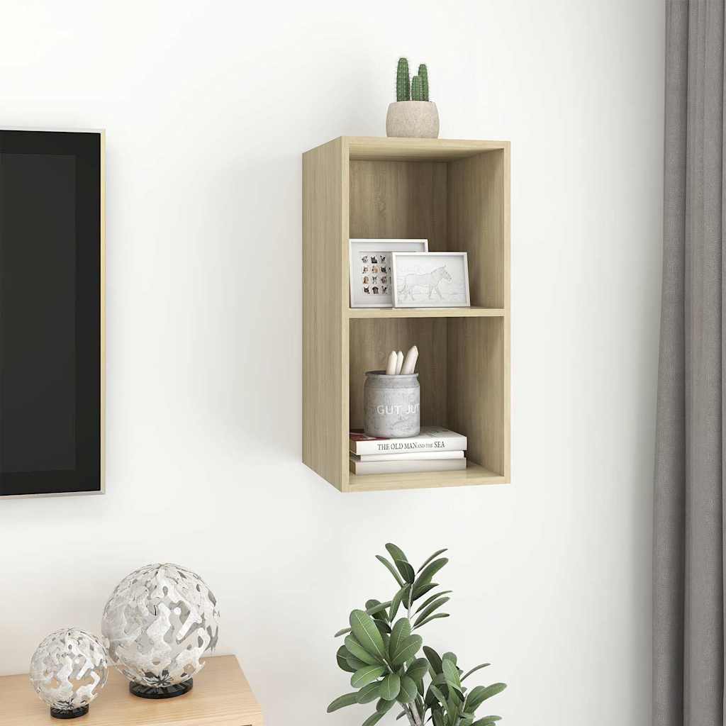 805474 vidaXL Wall-mounted TV Cabinet Sonoma Oak 37x37x72 cm Engineered Wood