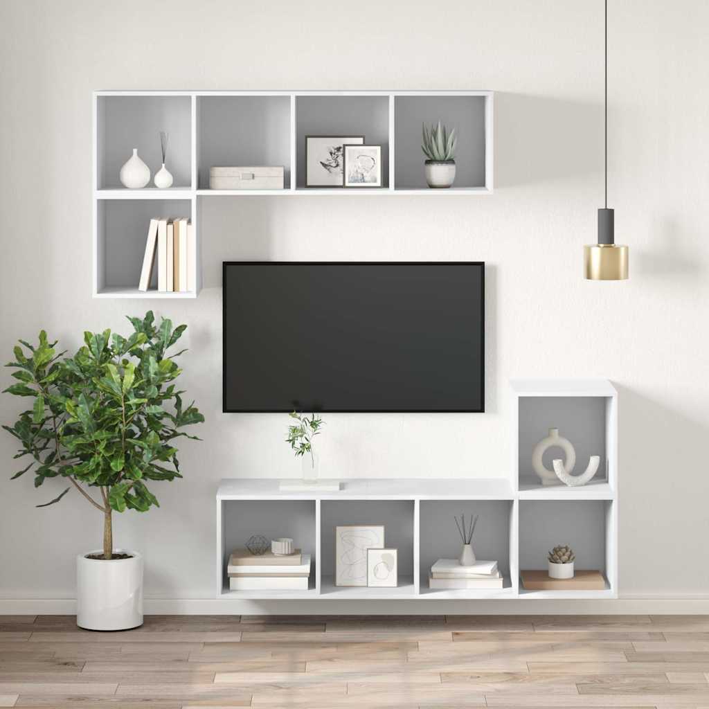 805480 vidaXL Wall-mounted TV Cabinet White 37x37x107 cm Engineered Wood