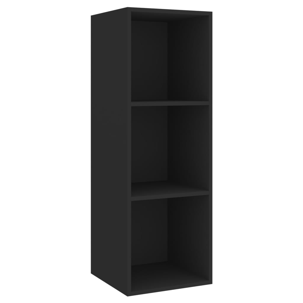 vidaXL Wall-mounted TV Cabinet Black 37x37x107 cm Engineered Wood