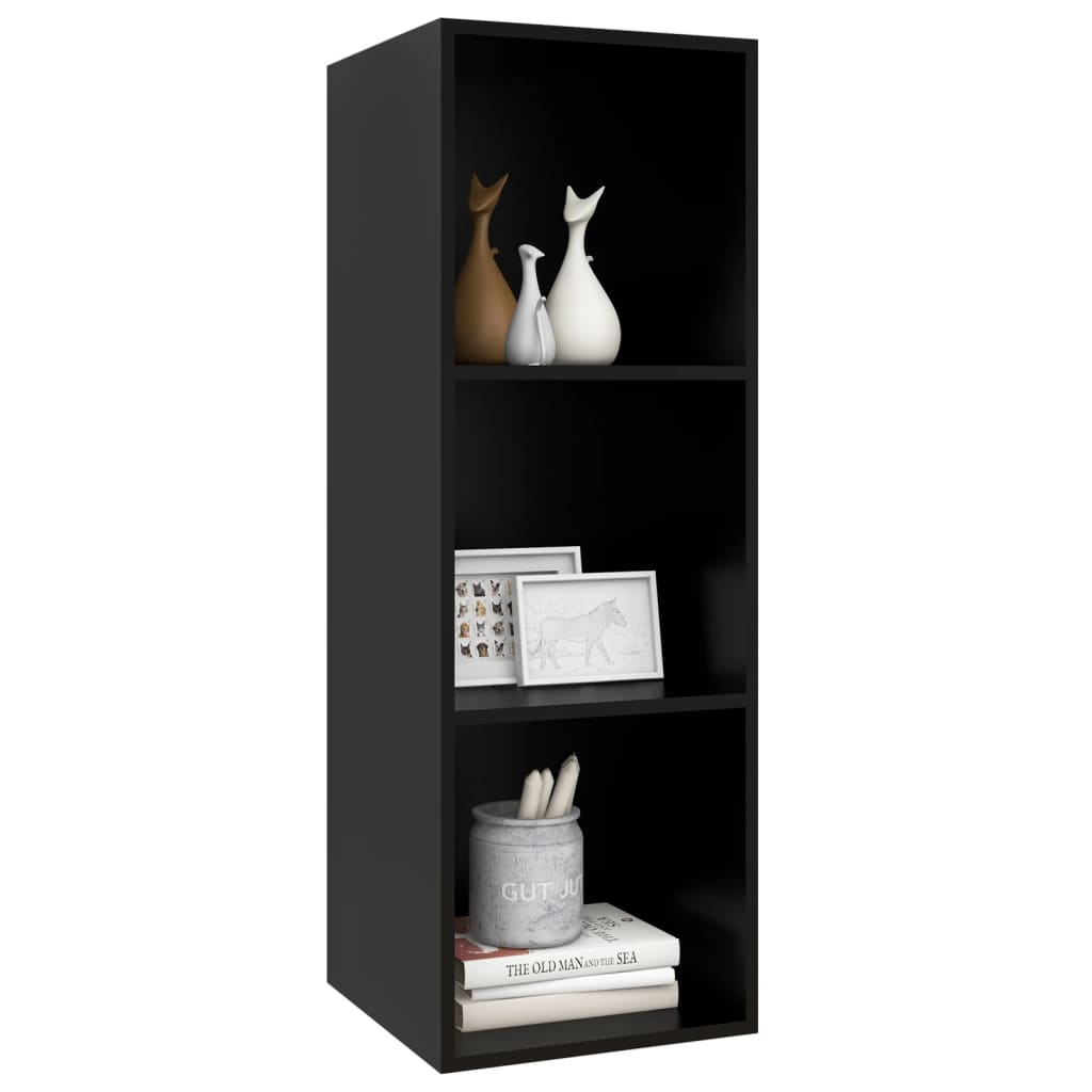 vidaXL Wall-mounted TV Cabinet Black 37x37x107 cm Engineered Wood