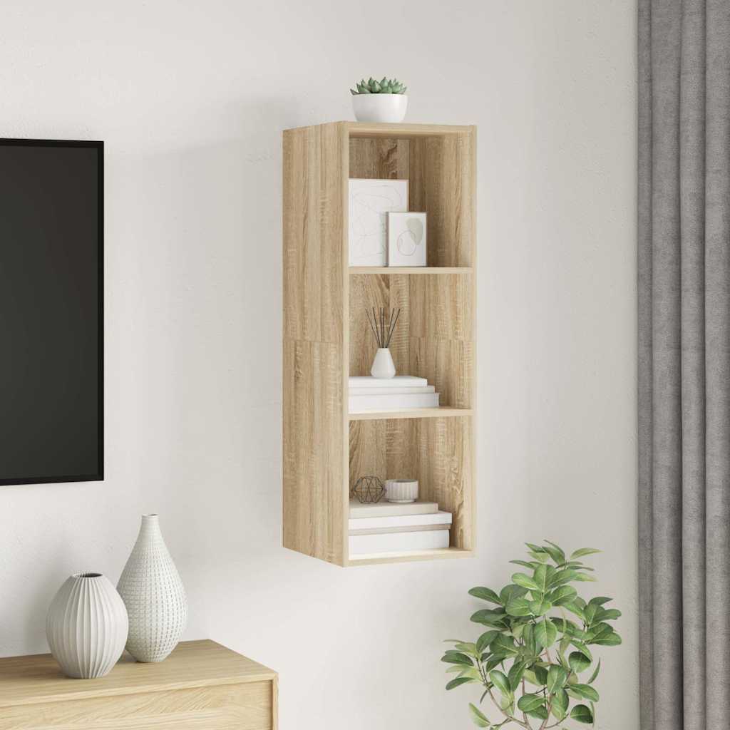 805483 vidaXL Wall-mounted TV Cabinet Sonoma Oak 37x37x107 cm Engineered Wood