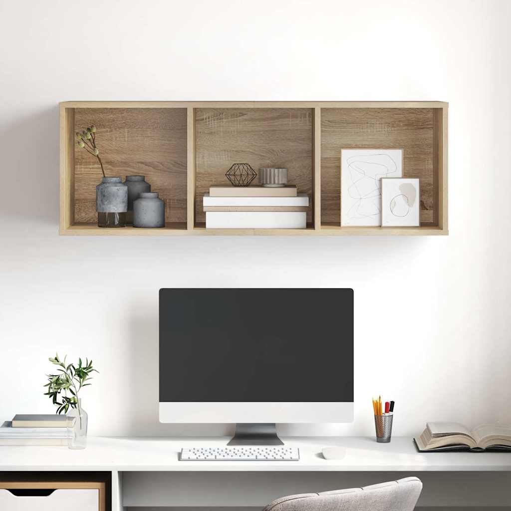 805483 vidaXL Wall-mounted TV Cabinet Sonoma Oak 37x37x107 cm Engineered Wood