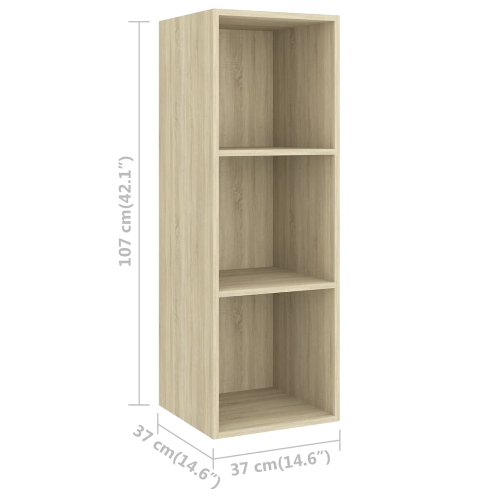 vidaXL Wall-mounted TV Cabinet Sonoma Oak 37x37x107 cm Engineered Wood